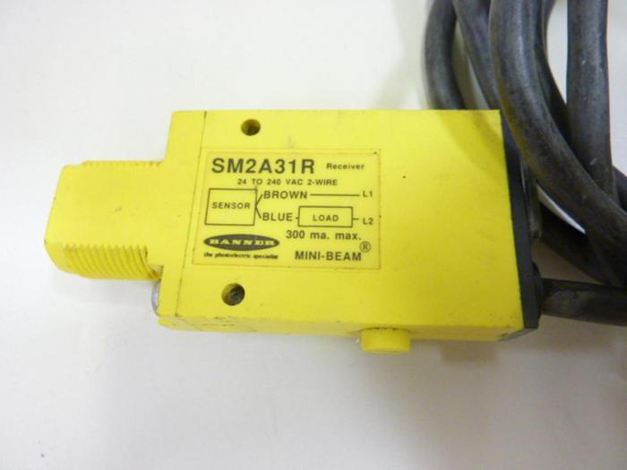 Used BANNER ENGINEERING Mini Beam Receiver SM2A31R #44062