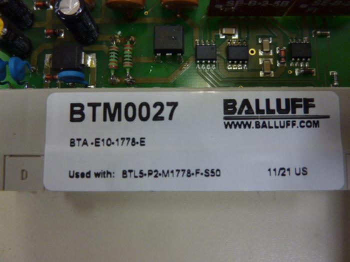Used BALLUFF PC Interface Module BTA-E10-1778-E #60484