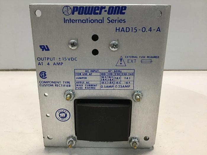 Used POWER ONE Power Supply HAD15-0.4-A #112400