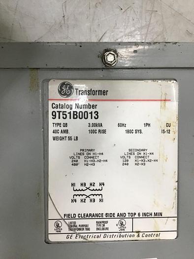Used GENERAL ELECTRIC 3.00 kVA Transformer 9T51B0013 #138953