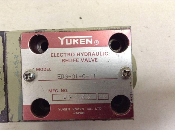 Used YUKEN Hydraulic Relief Valve EDG-01-C-11 #68205