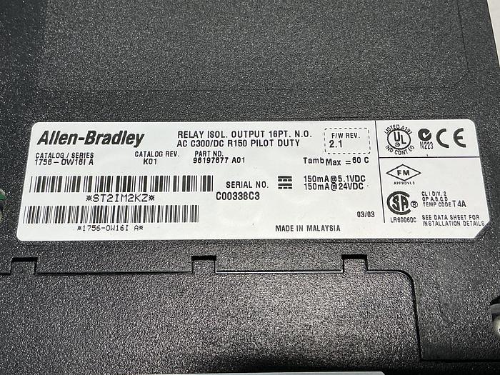 Used ALLEN BRADLEY 1756-OW15I SERIES A