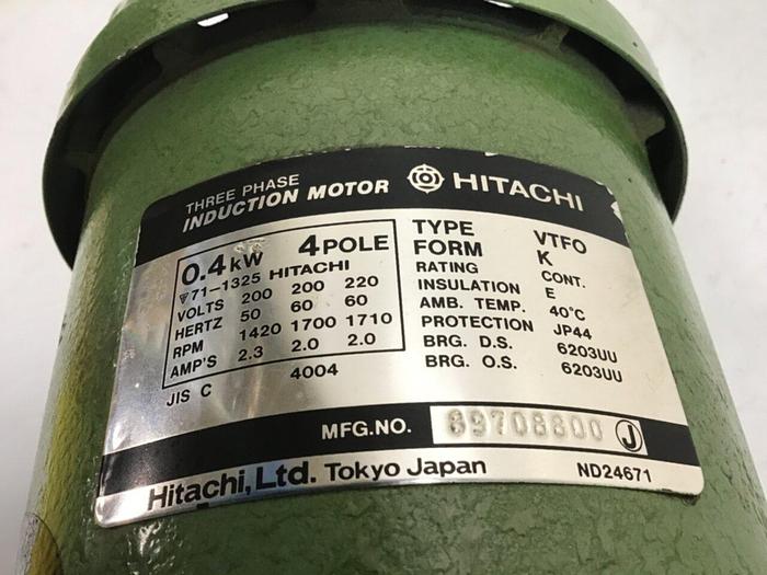 Used HITACHI 3 Phase Induction Motor VTFO-K 4P USED