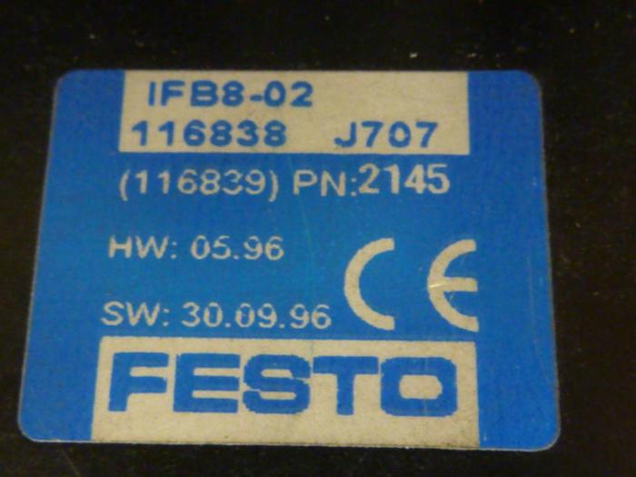Used FESTO Control Block / Valve Terminal IFB8-02 #52866
