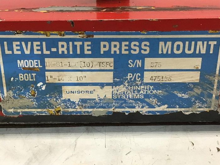 Used UNISORB Leveling Mount 8 x 6 IM-81-100(10) TSFC #122698