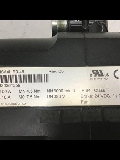 Used BR AUTOMATION Servo Motor 8MSA4L.R0-46 #134869