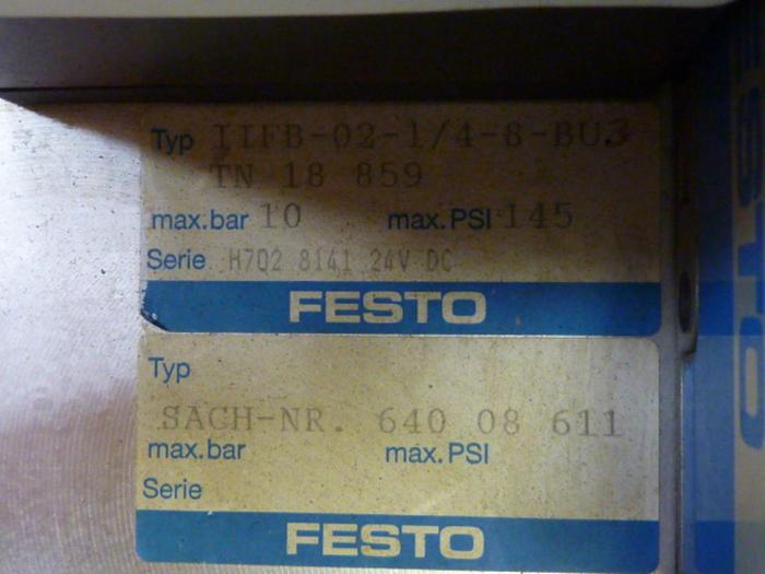 Used FESTO Control Block / Valve Terminal IFB8-02 #52869