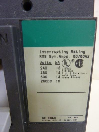 Used GENERAL ELECTRIC / GE 25 Amp Circuit Breaker TED136025 #64097