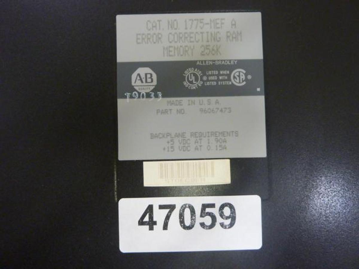 Used ALLEN BRADLEY Error Correcting Ram Memory 1775-MEF SER A #47059