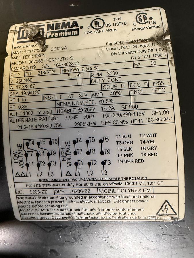 Used GARDNER DENVER LDP7.5 Vacuum Pump USED #150290