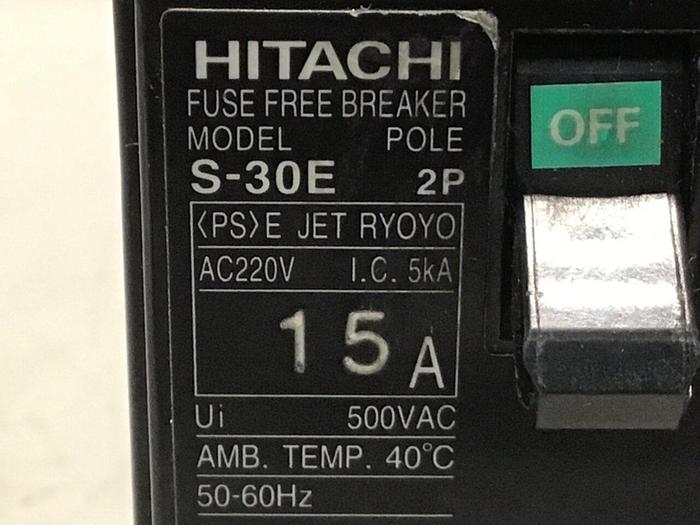 Used HITACHI Circuit Breaker 15 Amp S-30E 15 AMP #117883
