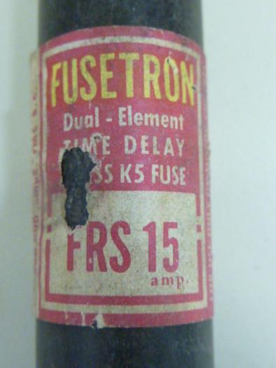 Used FUSETRON 15 Amp Fuse FRS-15 #47417