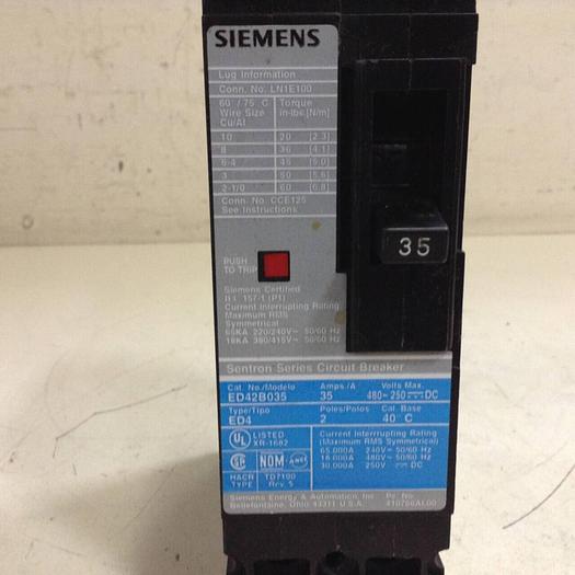 Used SIEMENS 35 Amp Circuit Breaker ED42B035 #88310