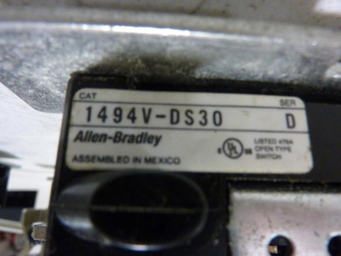 Used ALLEN BRADLEY Line Terminal Guard Disconnect 1494V-DS30 SER D #57386