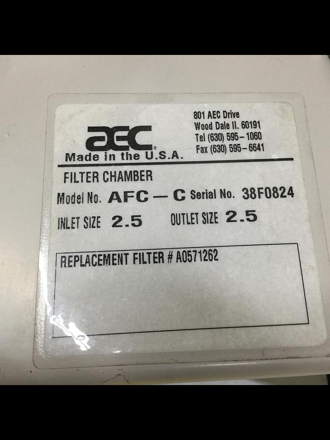 Used AEC AFC-S Filter Chamber Used #108397