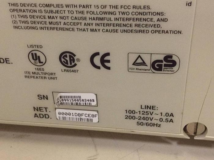 Used CABLETRON 10 Base-T Hub w/ Lanview SEHI-24 #75002