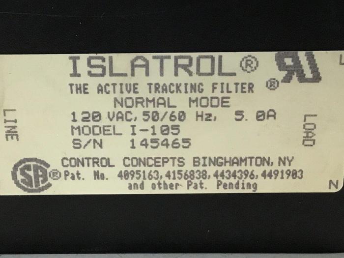 Used ISLATROL Active Tracking Filter I-105 #123506