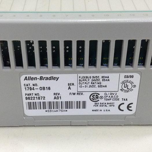 Used ALLEN BRADLEY I/O Module 1794-OB16 SER A #71870