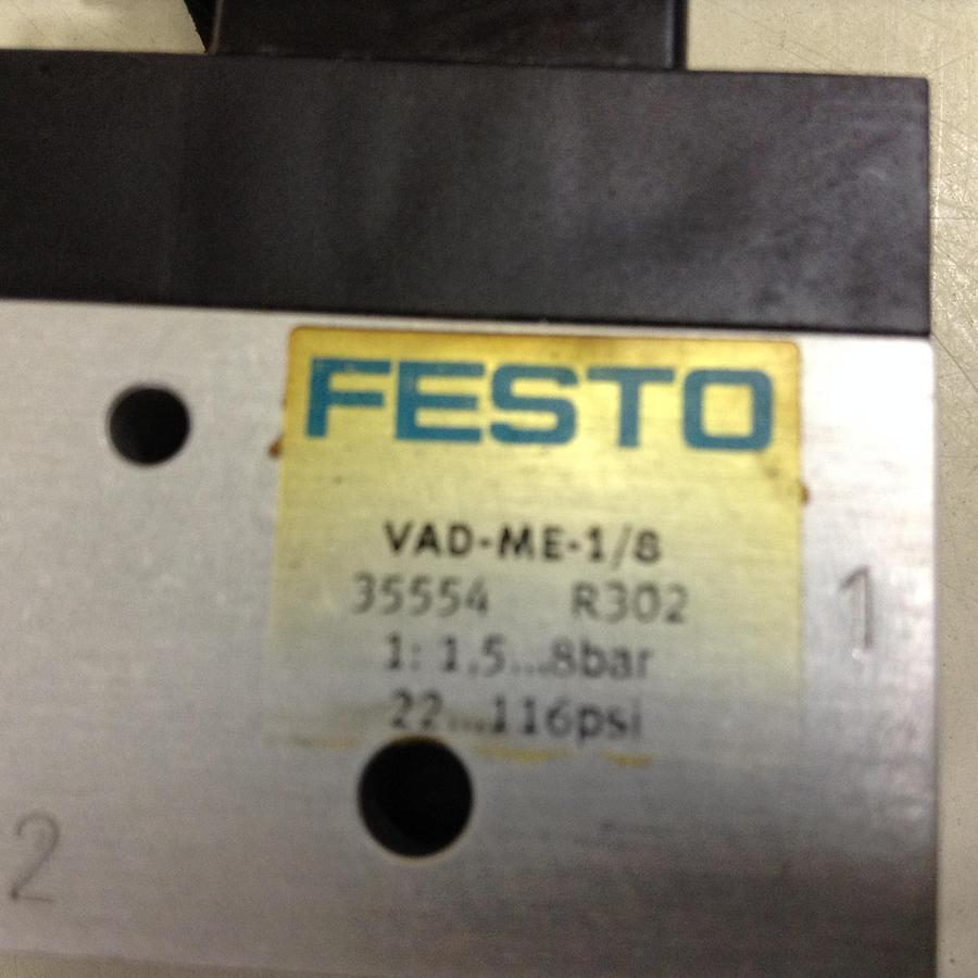 Used FESTO Vacuum Generator/Solenoid Valve VAD-ME-1/8 Used