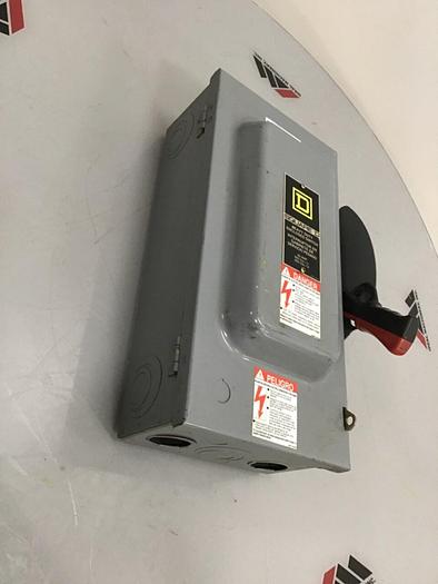 Used SQUARE D 60 Amp Safety Disconnect Switch H362 F3 #133304
