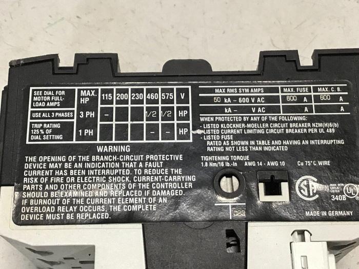 Used MOELLER Circuit Breaker PKZM0-0.4 #128865