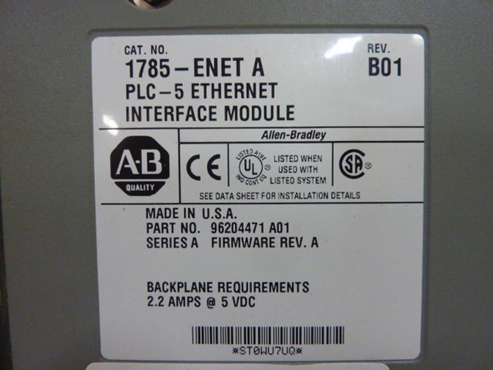 Used ALLEN BRADLEY Ethernet Interface Module 1785-ENET SER A #59246