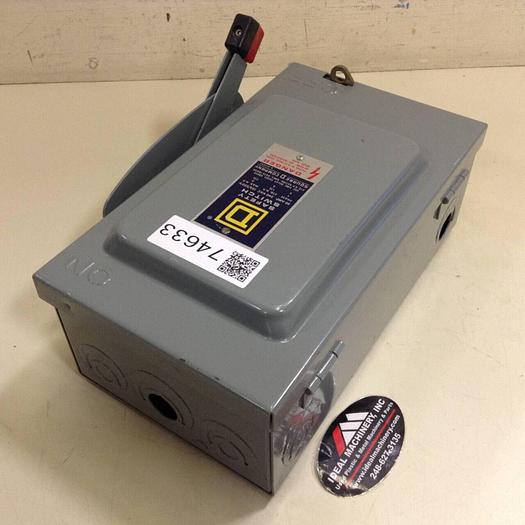 Used SQUARE D 30 Amp Safety Switch H-221-N #74633