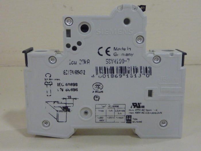 Used SIEMENS 10 Amp Circuit Breaker 5SY4110-7 #46955