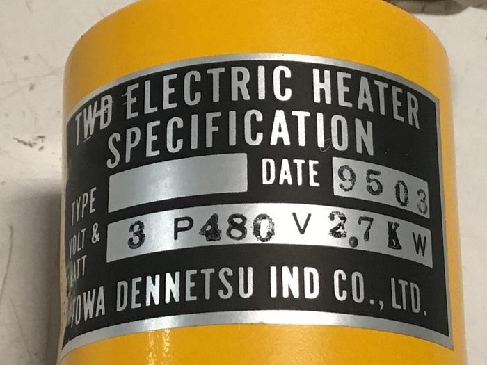 Used TOWA SEIDEN 2.7 kW Heater Element 3P480V2.7KW Used