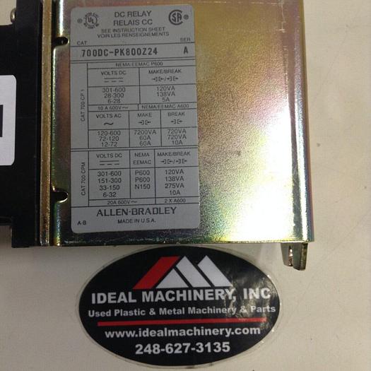 Used ALLEN BRADLEY DC Relay 700DC-PK800Z24 SER A #74271