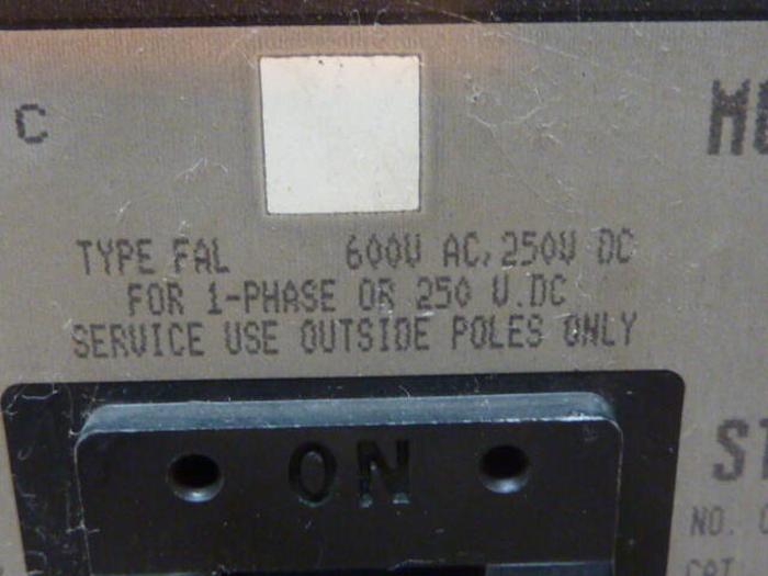 Used SQUARE D 15 Amp Circuit Breaker FAL36015 #32149