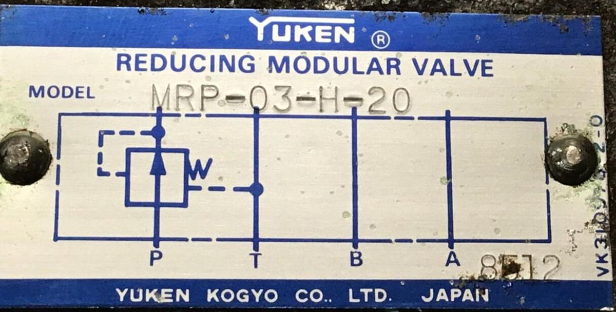 Used YUKEN Reducing Modular Valve MRP-03-H-20 USED