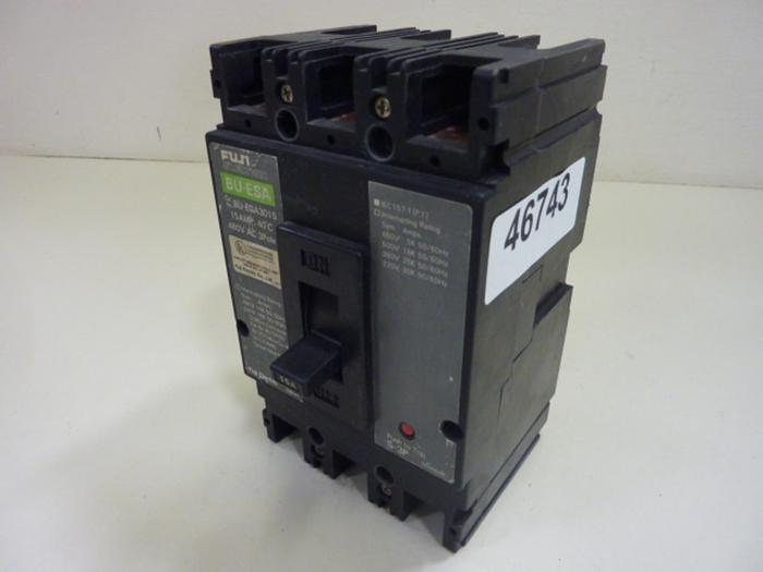 Used FUJI ELECTRIC 15 Amp Circuit Breaker BU-ESA3015 #46743