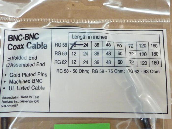 SOUTHWEST WIRE BNC-BNC Coax Cable RG58/U #39439