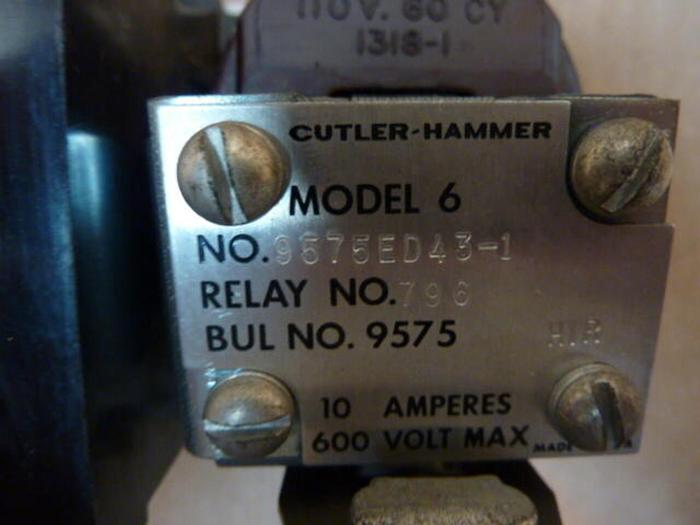 Used CUTLER HAMMER Motor Starter 9575ED43-1 #27799