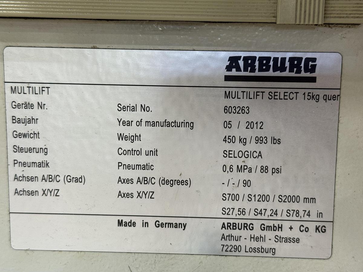 Used 2012 ARBURG 350 Ton Injection Molding Machine 720S 3200-1300 USED