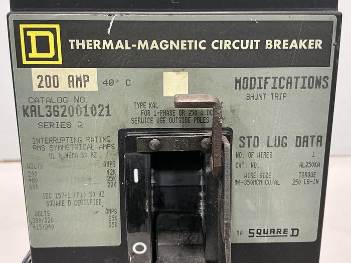 Used SQUARE D KAL362001021