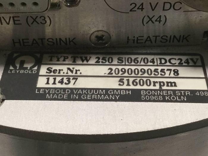 Used LEYBOLD Turbomolecular Pump w/ TDS Profibus TW250 S Used