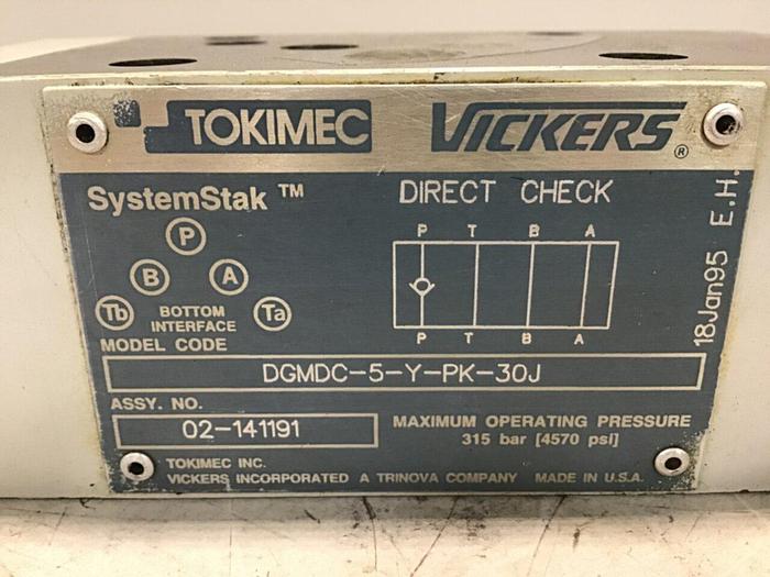 Used VICKERS Valve DGMDC-5-Y-PK-30J USED
