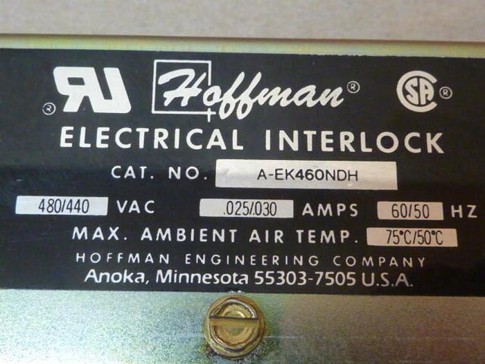 Used HOFFMAN Electrical Interlock A-EK46ONDH USED