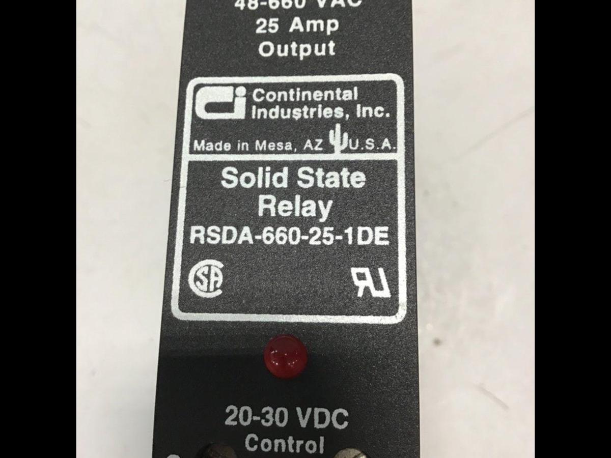 Used CONTINENTAL INDUSTRIES Solid State Relay RSDA-660-25-1DE Used