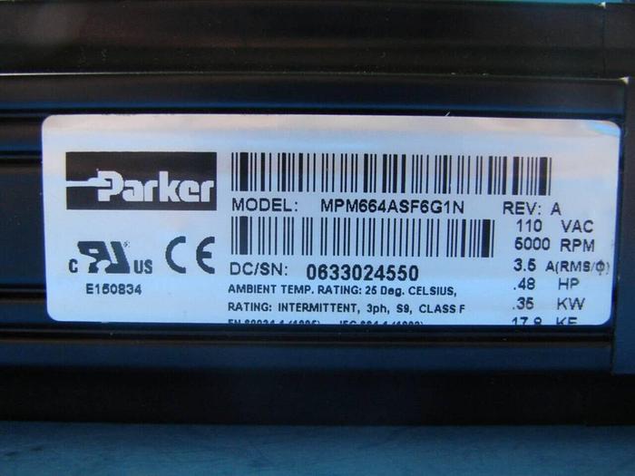 PARKER .48 HP Motor MPM664ASF6G1N #10944