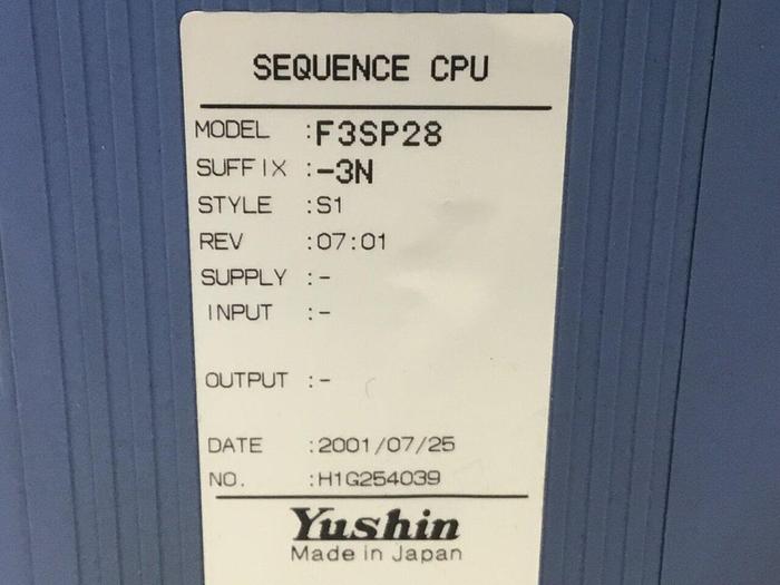Used YUSHIN AMERICA Sequence CPU Module F3SP28-3N #127830
