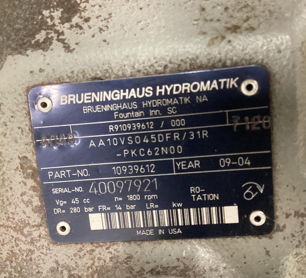 Used 2004 BRUENINGHAUS HYDROMATIK Aa10vs045dfr/31r-pkcn00