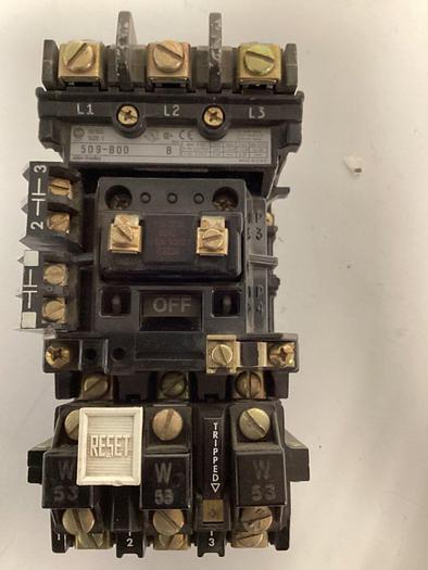 Used ALLEN BRADLEY Starter Size 1 509-BOD SER B W53 #32019
