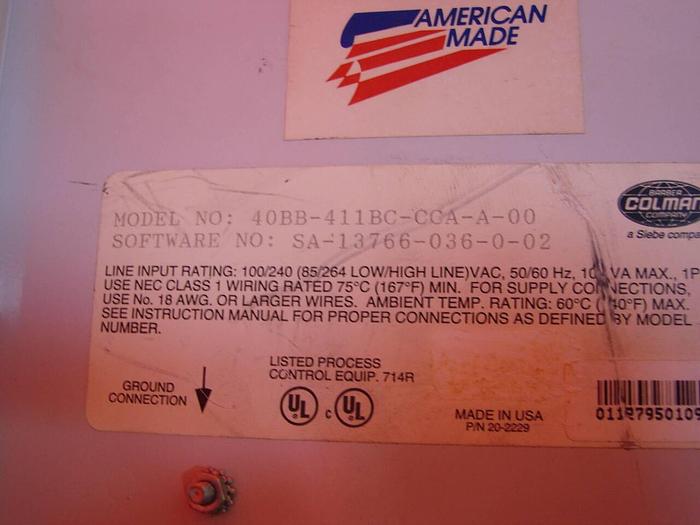 Used BARBER COLMAN System Control Cabinet 40BB-411BC-CCA-A-00 #10123
