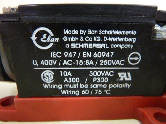 Used SCHMERSAL Safety Interlock Switch TGZ 01.110 #53115