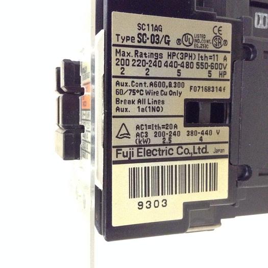 Used FUJI ELECTRIC Contactor SC-03/G SC11AG #72890
