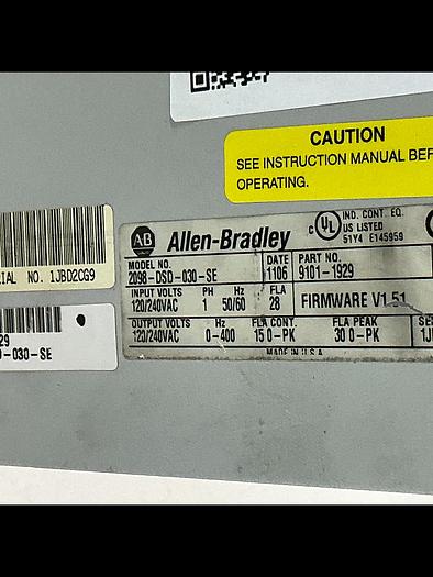 Used ALLEN BRADLEY 2098-DSD-030-SE