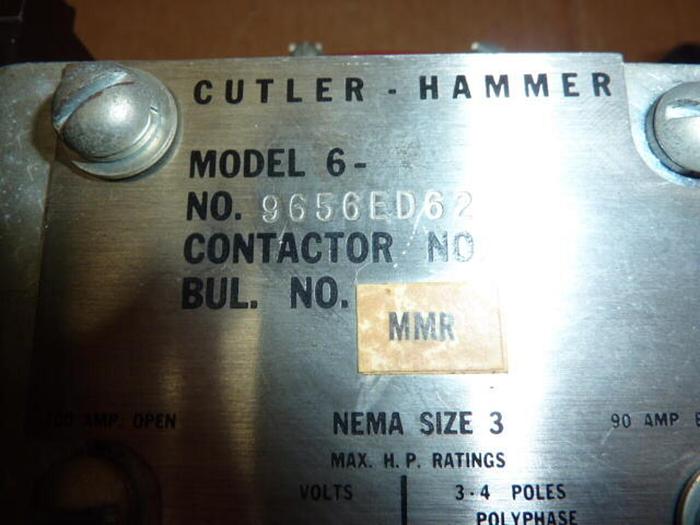 Used CUTLER HAMMER Contactor 9656ED62 #27094